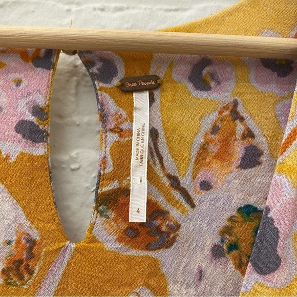 Free People || Glow Up Mini Dress Floral in Yellow 4 - Picture 8 of 8